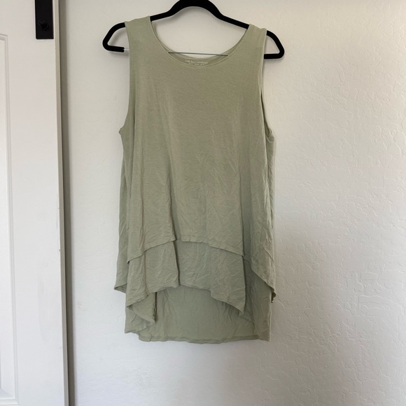 Soft Surroundings Women’s Double Layer Tank Top Tunic Casual Sage Green Large - Picture 1 of 4